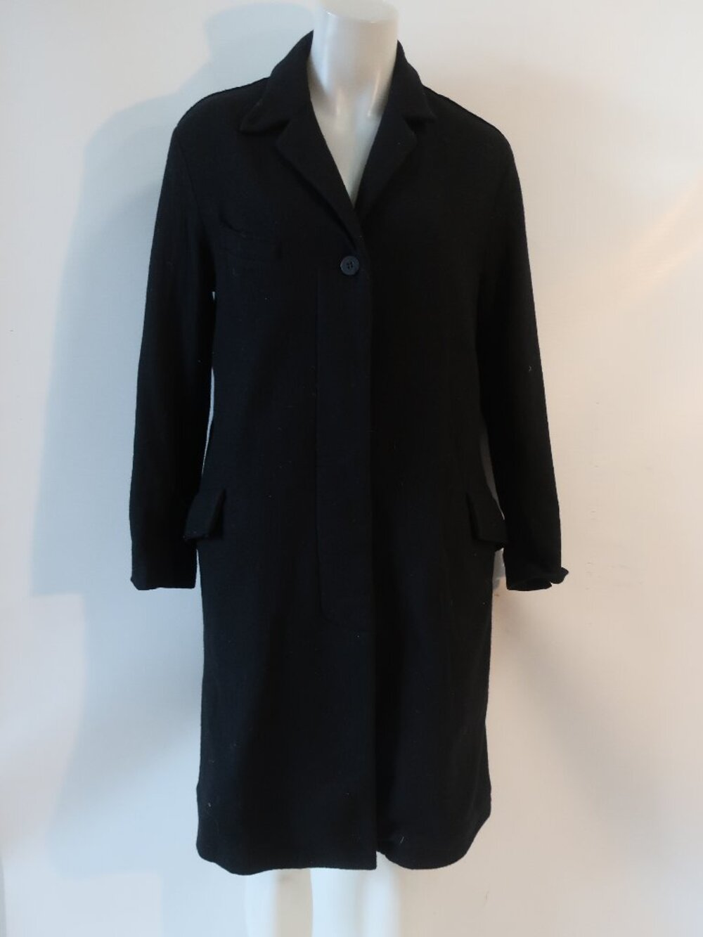 Womens Transit Par Such Black Wool Coat 2/US 8